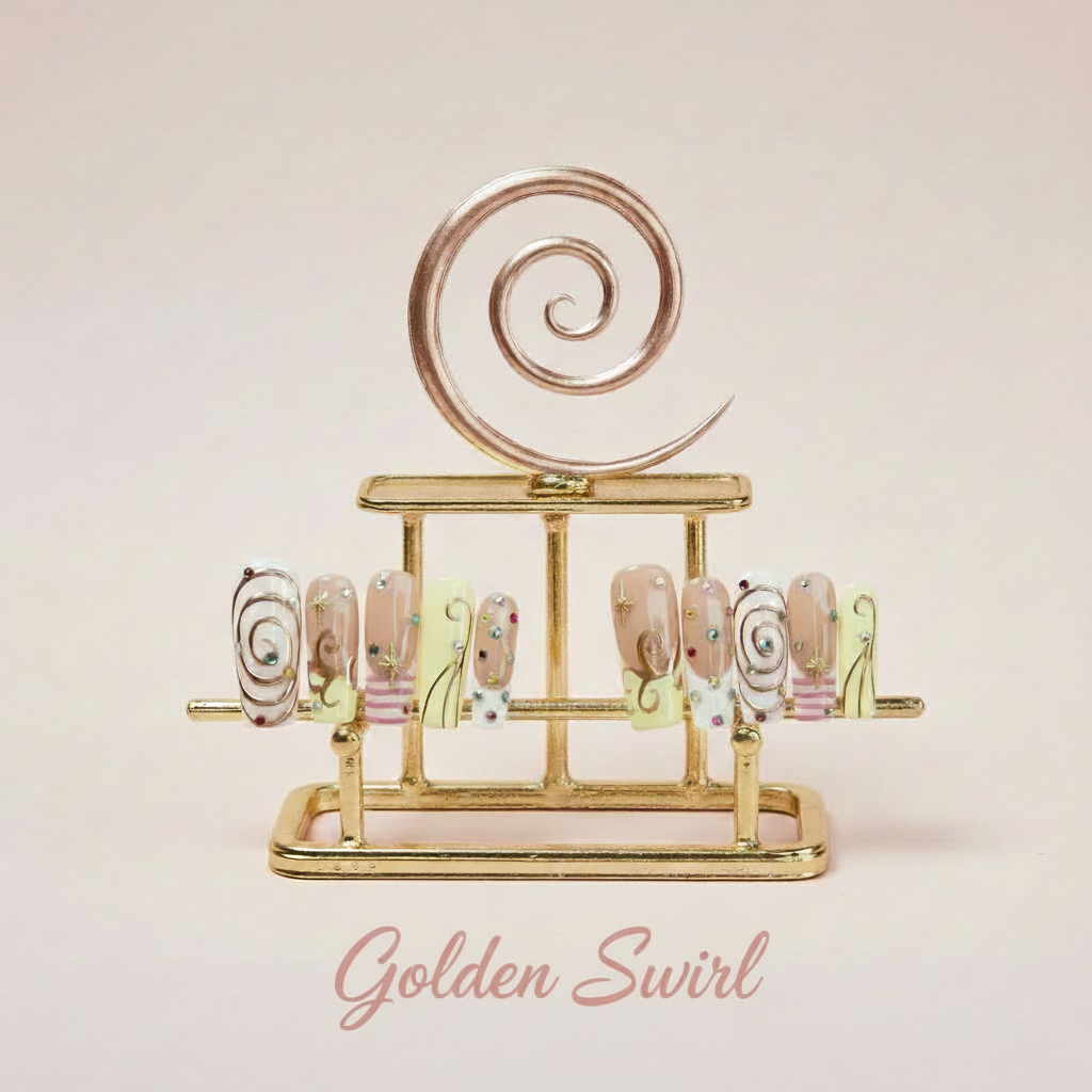 Golden Swirl texte rose